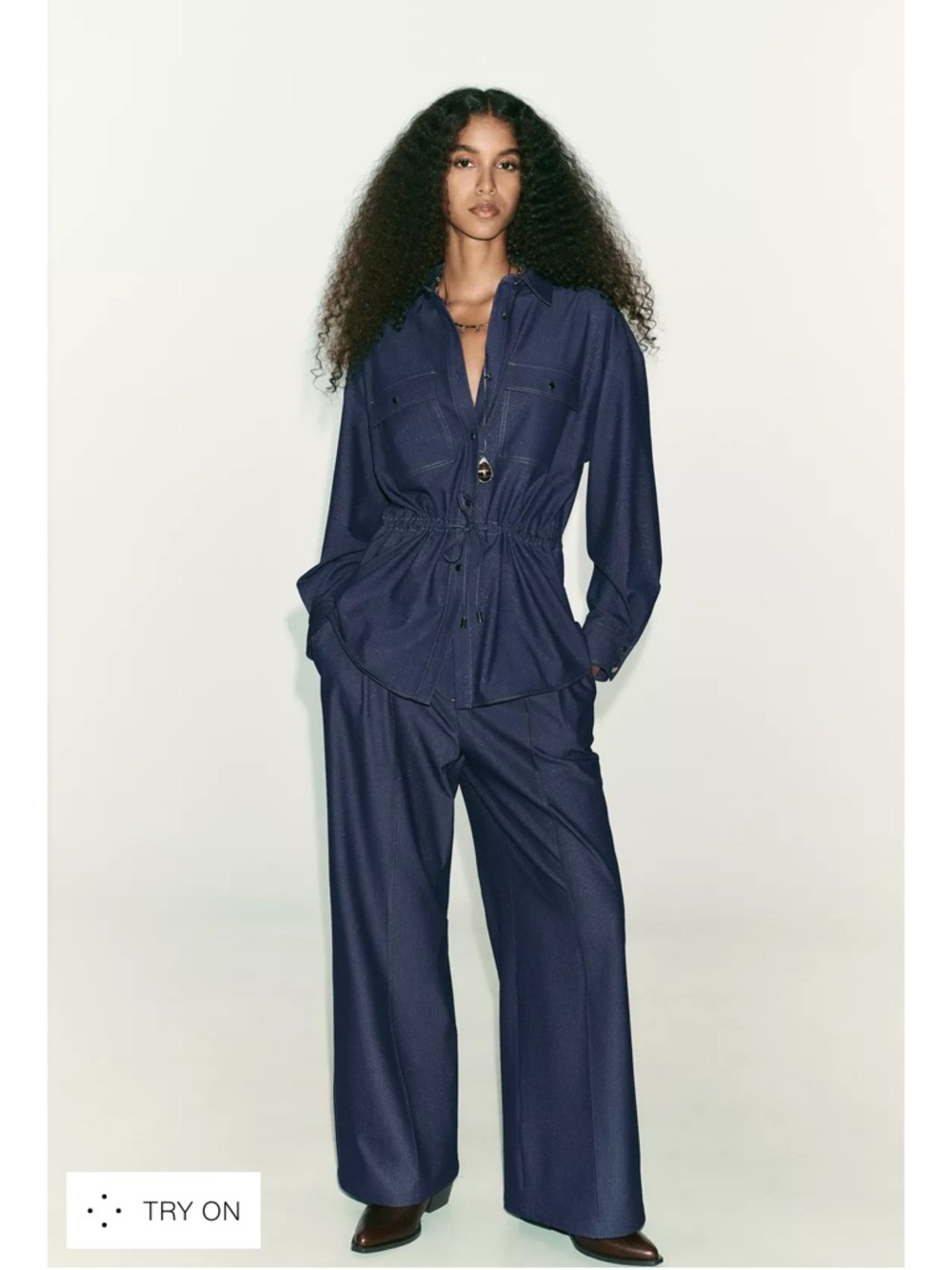 Zara NWT chambray set